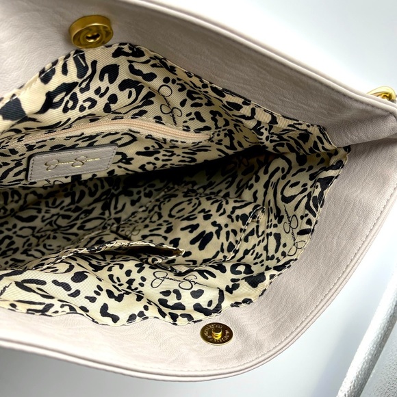 NWT ($110) Jessica Simpson Gray Leather Handbag Celina Shoulder bag purse boho - Picture 5 of 8